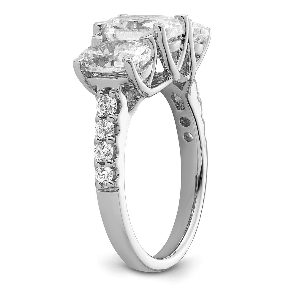 14kw 1/4ct Lab Grown Diamond VS/SI+ G+ Semi 3 Stone Eng Ring