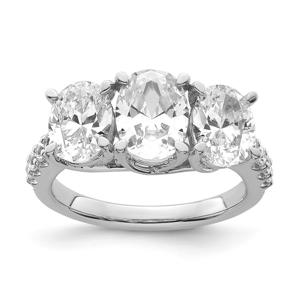 14kw 1/4ct Lab Grown Diamond VS/SI+ G+ Semi 3 Stone Eng Ring