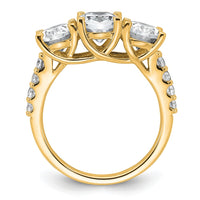 14k 1/5ct Lab Grown Diamond VS+ F+ Oval Center Semi 3 Stone Eng Ring