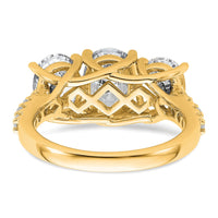 14k 1/5ct Lab Grown Diamond VS+ F+ Oval Center Semi 3 Stone Eng Ring