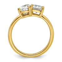 14k YG Pear/Radiant Two-stone  Ring Mounting