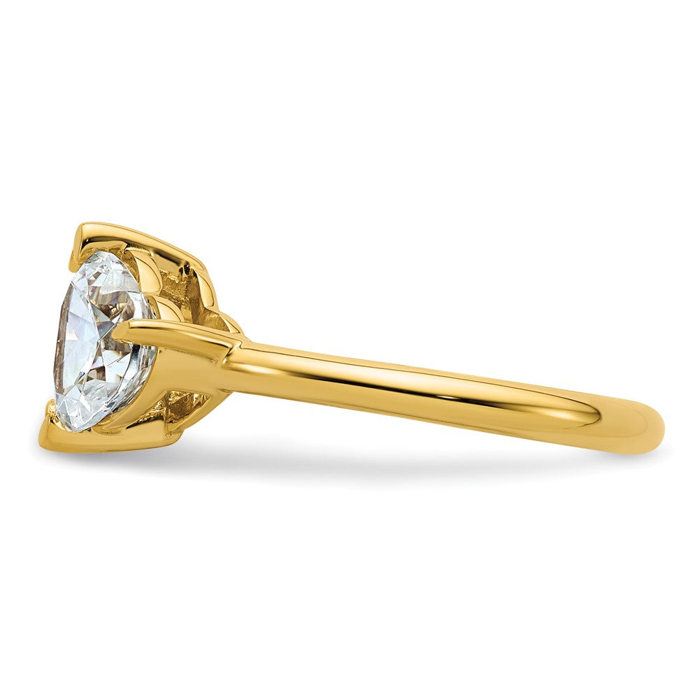 14k 2 1/8ct Lab Grown Dia VS+ F+ Princess&Heart Comp 2 Stone Eng Ring