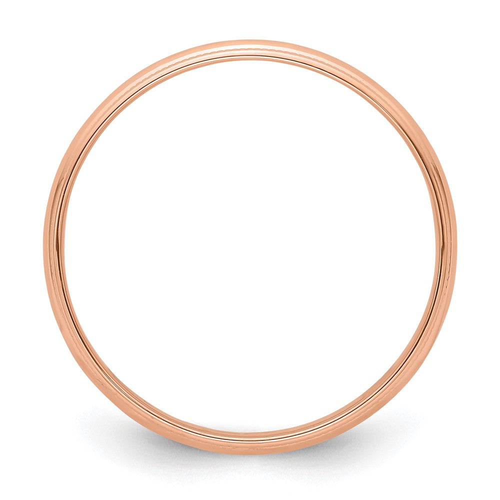 14k Rose Gold 4mm LTW Milgrain Half Round Band Size 10