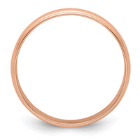 14k Rose Gold 5mm LTW Milgrain Half Round Band Size 5.5