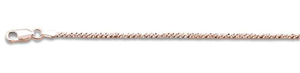 025-1.4MM Rose Gold Plated Crisscross Chain .925 Solid Sterling Silver Available In 16"- 22" Inches ABC Rugs Kilims