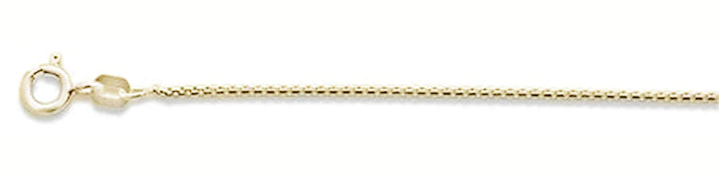 019-1MM Yellow Gold Plated Round Box Chain .925 Solid Sterling Silver Sizes 16-20" ABC Rugs Kilims