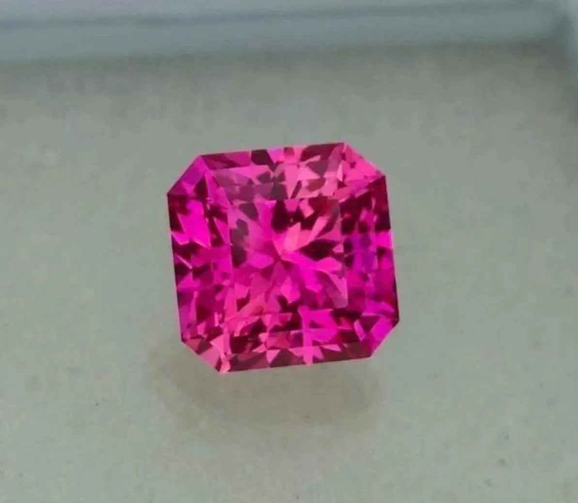 Rare Natural Ceylon Pink Sapphire Certified Loose Asscher Cut Gemstone 10 Ct ABC Jewelries