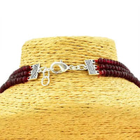 Red Ruby 205.00 Cts Earth Mined Round Cut Beads 3 Strand Necklace NK 34E172 ABC Jewelery