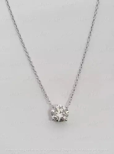 Round Cut Diamond 2Ct Lab Created Women's Beauty Pendant 14K White Gold Plated ABC Jewelery