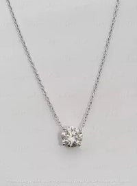 Round Cut Diamond 2Ct Lab Created Women's Beauty Pendant 14K White Gold Plated ABC Jewelery