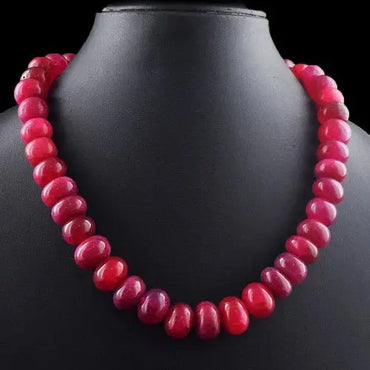 Round Shape Red Ruby 760 .00 Cts Beaded Womens Necklace Jewelery VK 27 E602 ABC Jewelery