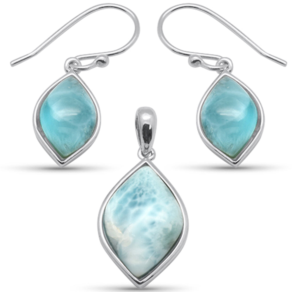 Marquee Natural Larimar .925 Sterling Silver Earring & Pendant Set ABC Rugs Kilims