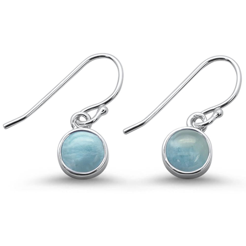 Dangle Style Natural Larimar .925 Sterling Silver Dangle Earrings ABC Rugs Kilims