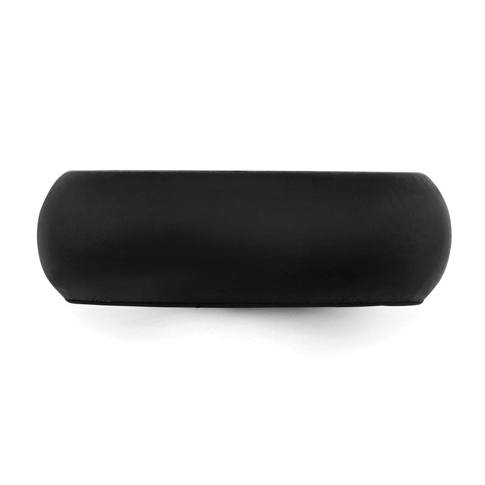 Silicone Black 8mm Domed Band