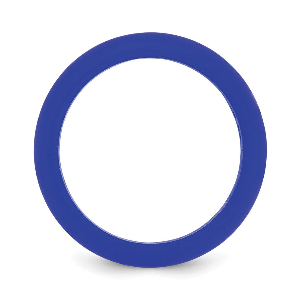 Silicone Blue 8mm Domed Band
