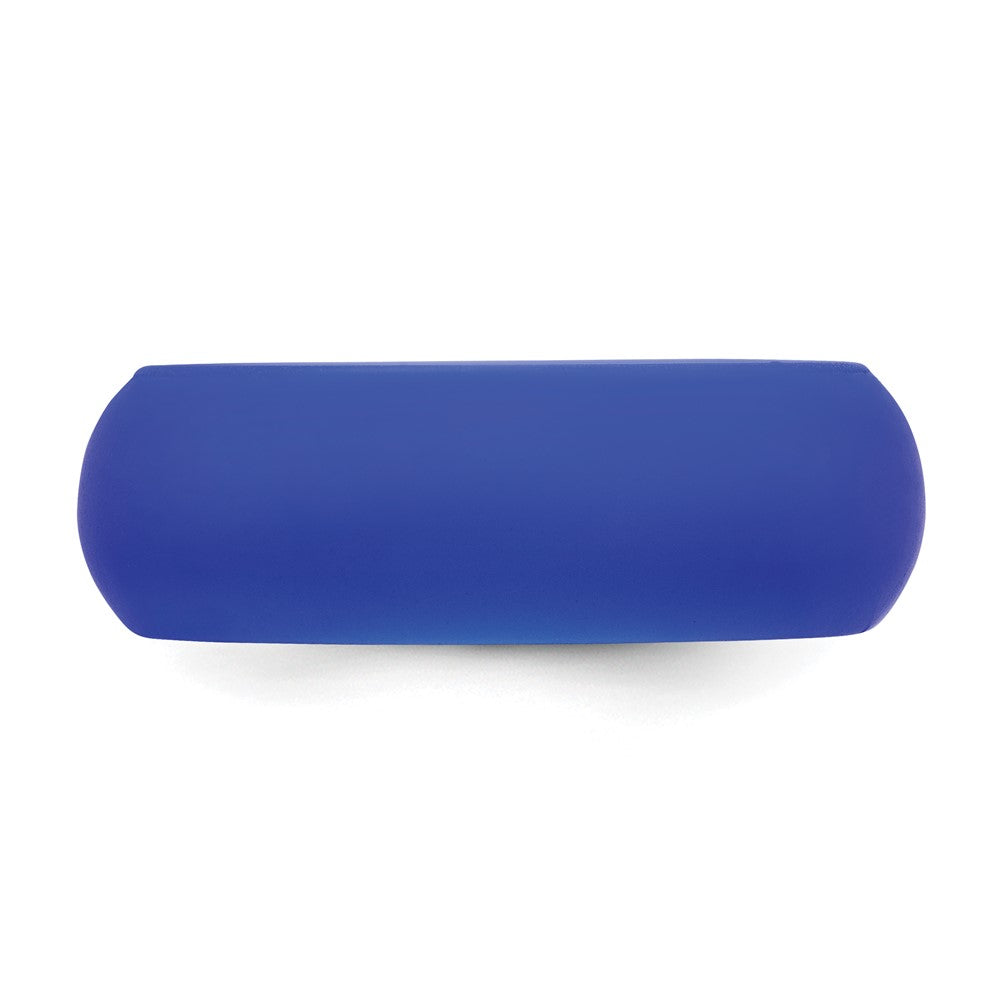 Silicone Blue 8mm Domed Band