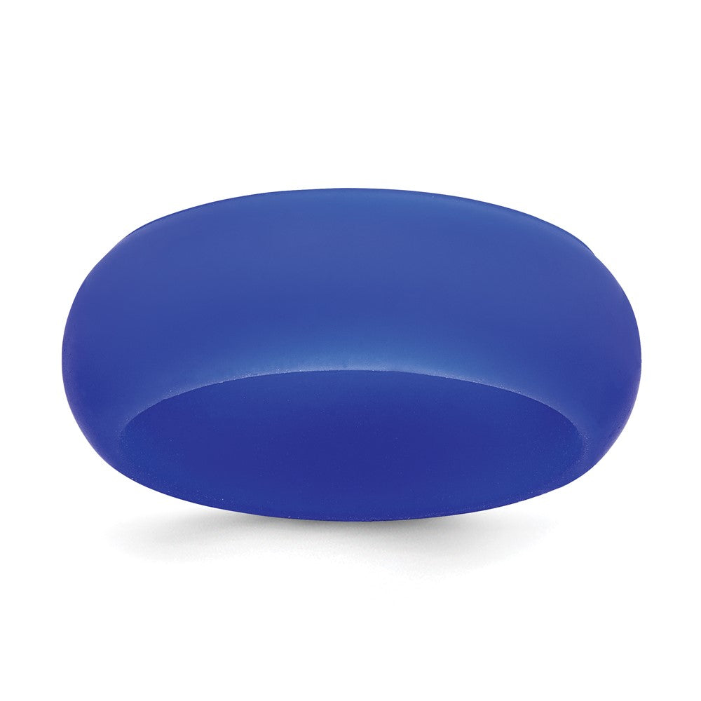 Silicone Blue 8mm Domed Band