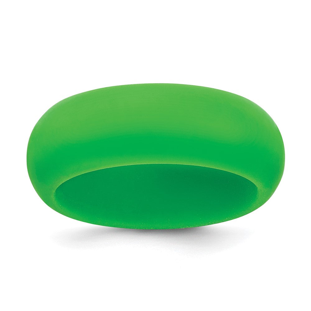 Silicone Green 8mm Domed Band