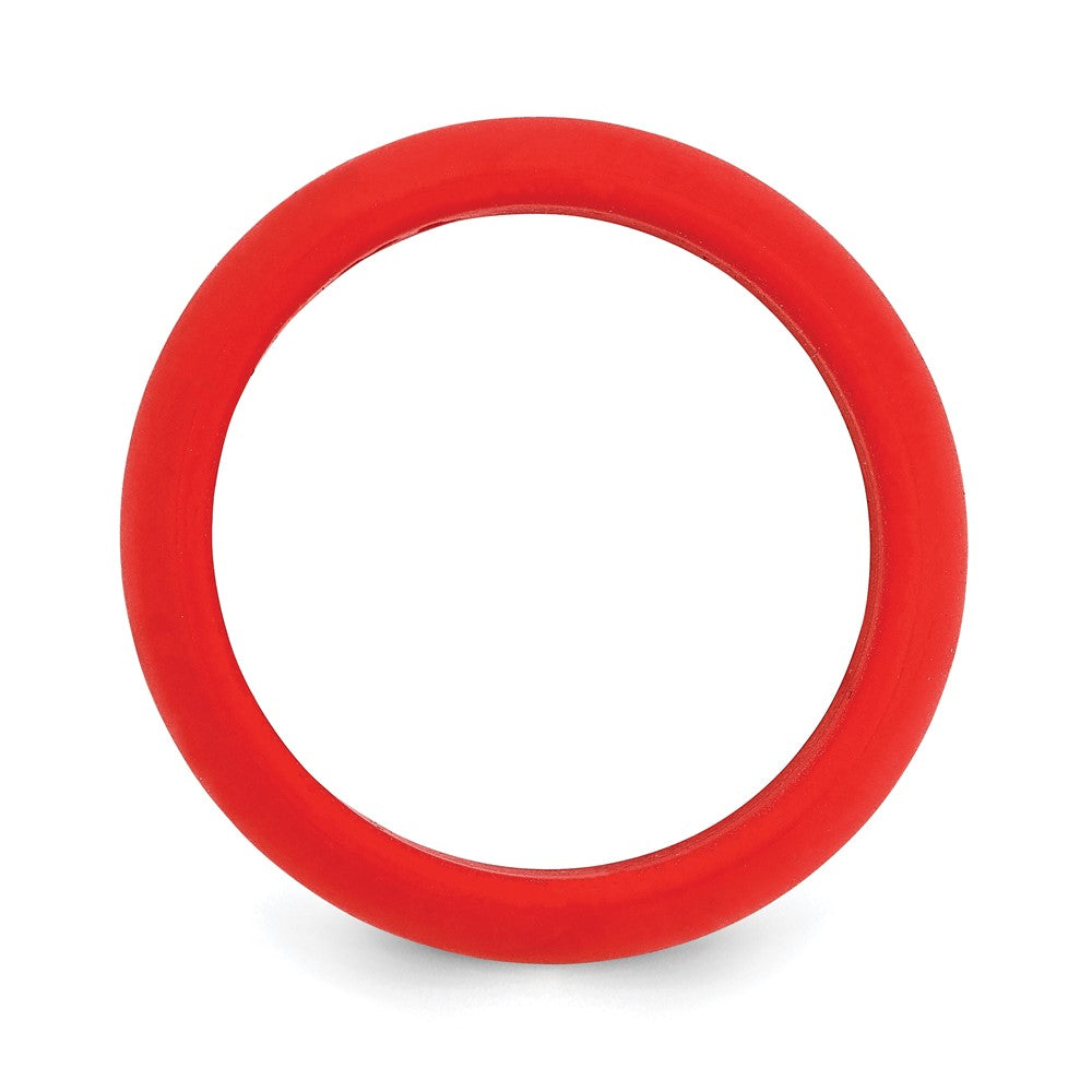 Silicone Red 8mm Domed Band