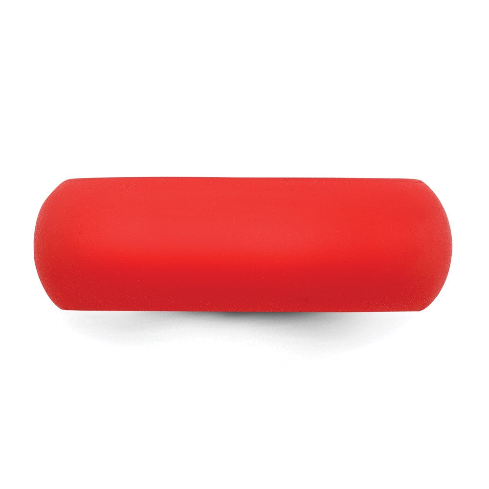 Silicone Red 8mm Domed Band
