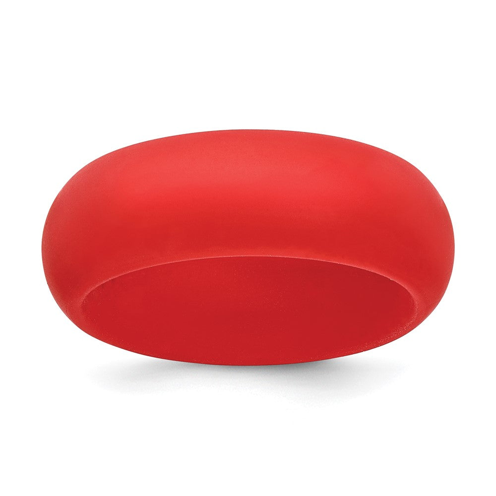 Silicone Red 8mm Domed Band
