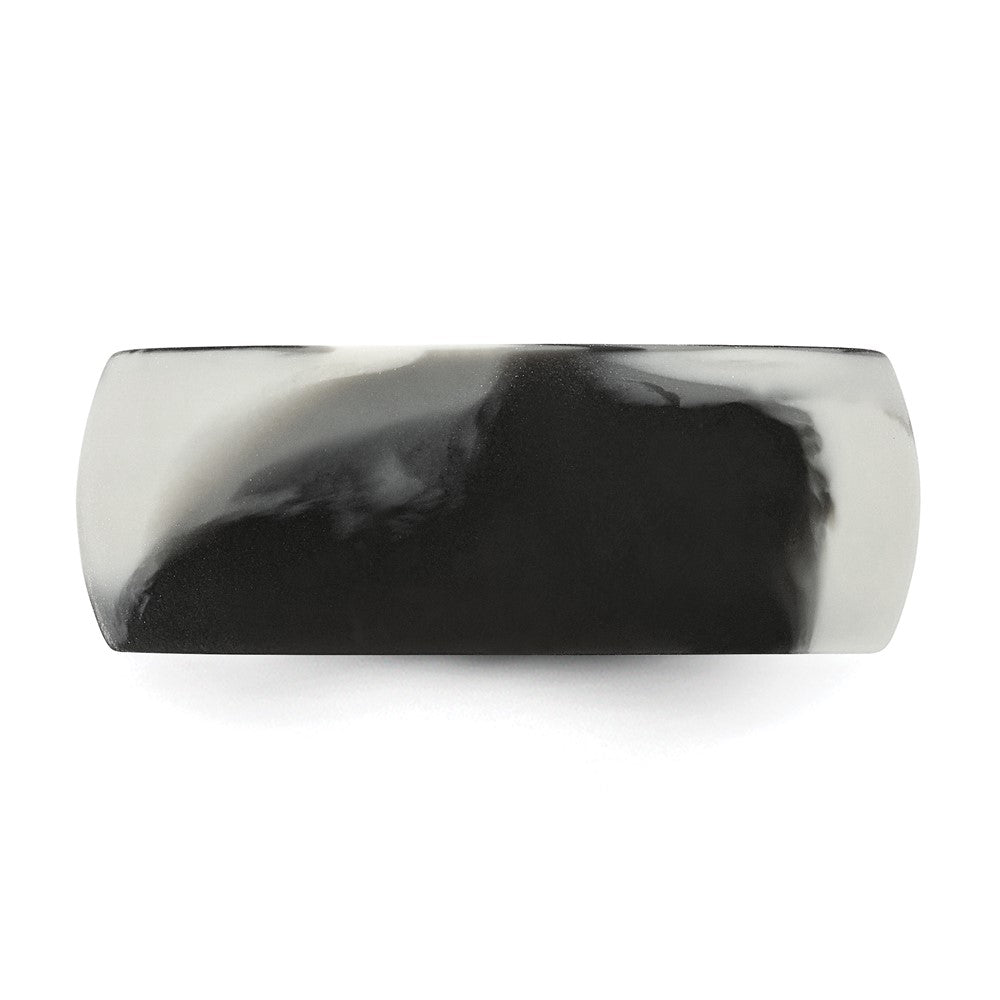 Silicone Black and Grey Camo 8.7mm Domed Band