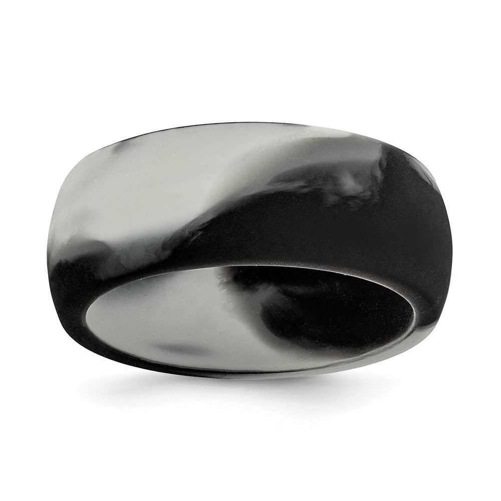 Silicone Black and Grey Camo 8.7mm Domed Band