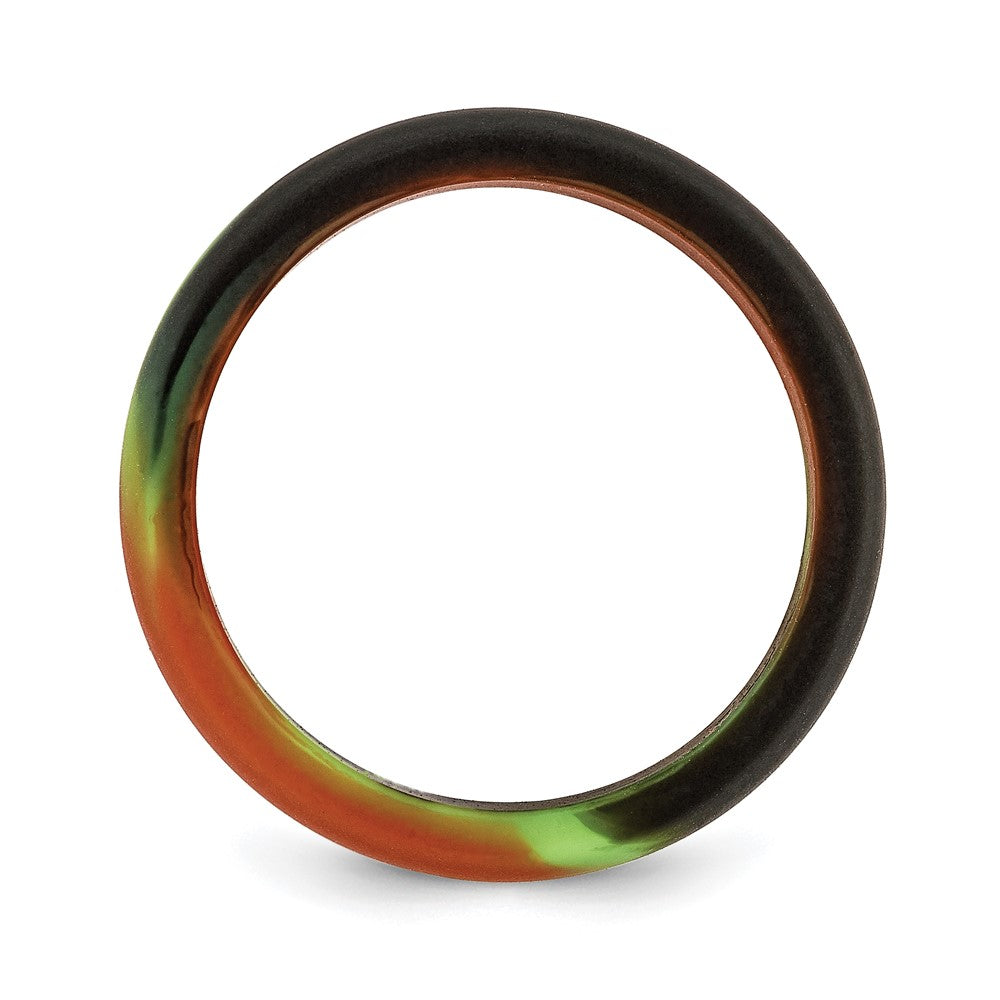 Silicone Green and Brown Camo 8.7mm Domed Band