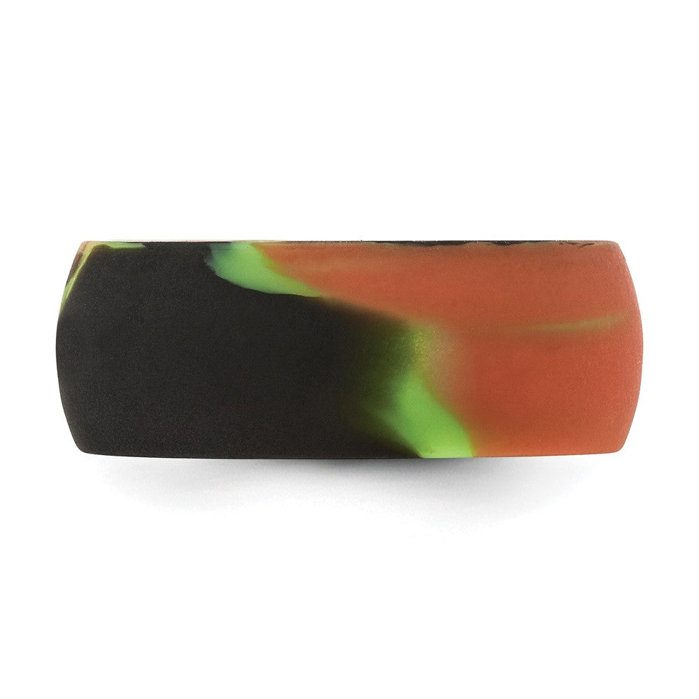 Silicone Green and Brown Camo 8.7mm Domed Band