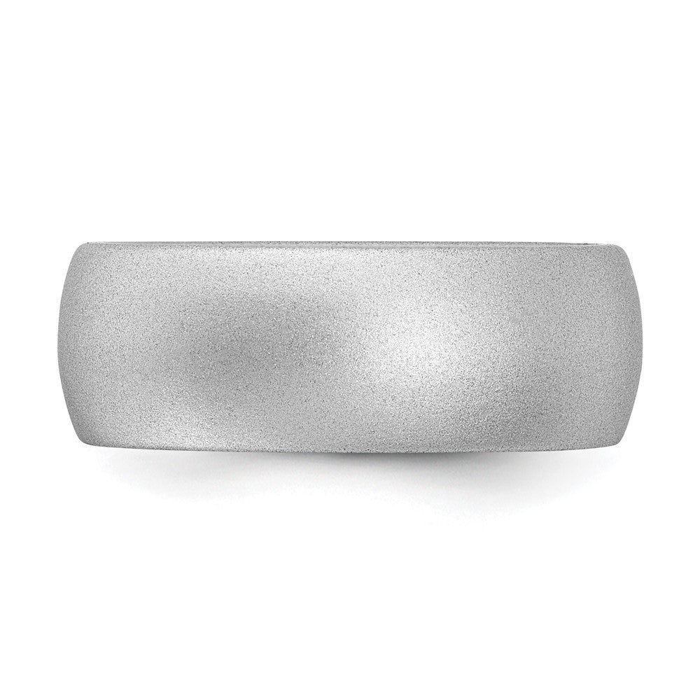Silicone Silver Metallic 8.7mm Domed Band