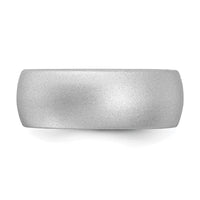 Silicone Silver Metallic 8.7mm Domed Band