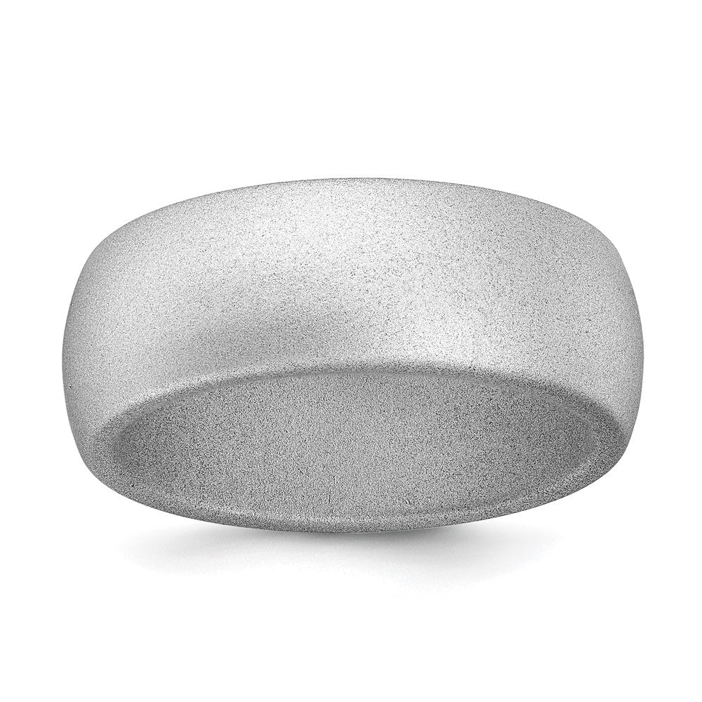 Silicone Silver Metallic 8.7mm Domed Band
