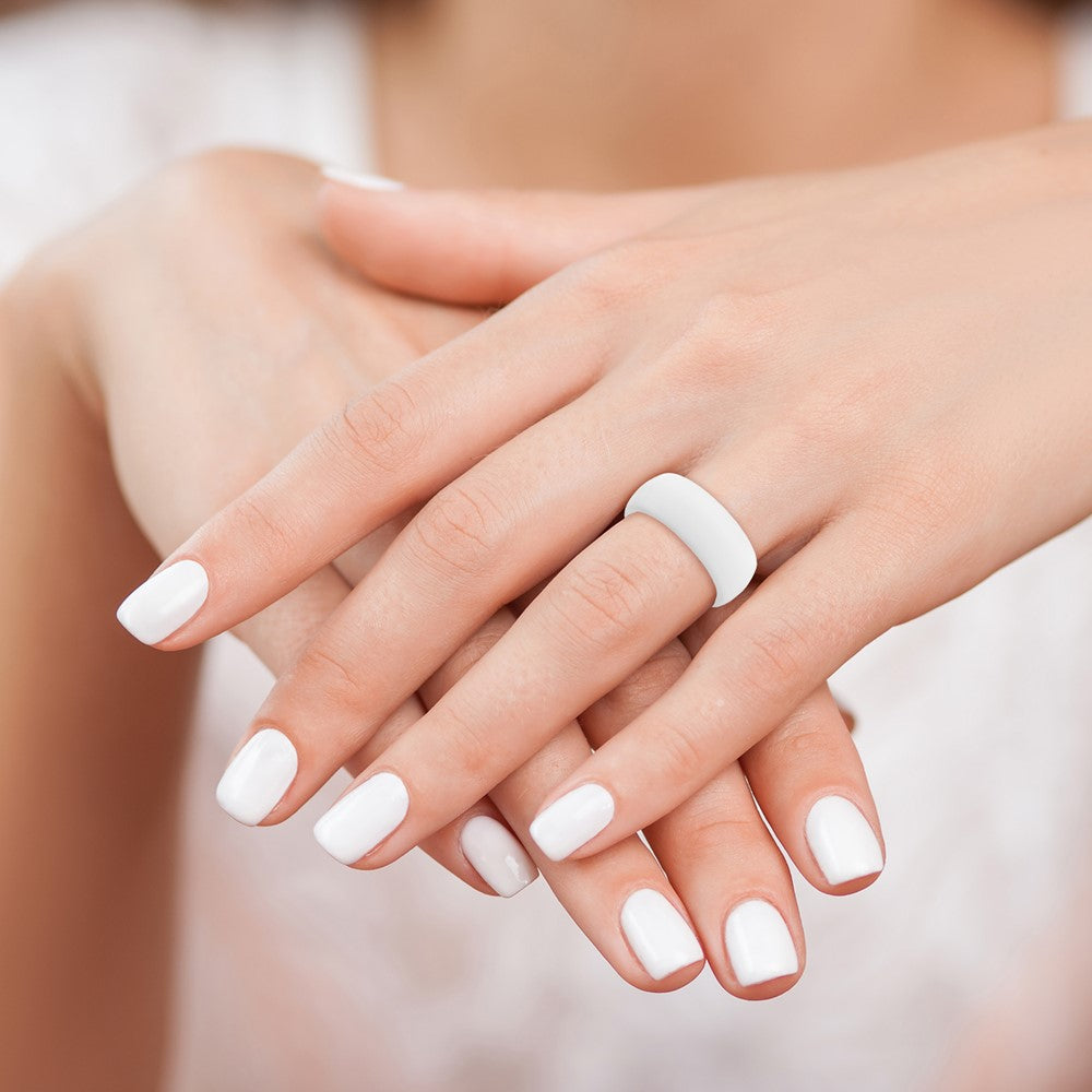 Silicone White 8.7mm Domed Band