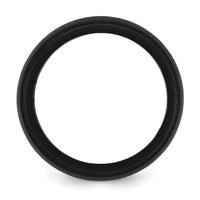 Silicone Black 8mm Ridged Edge Band