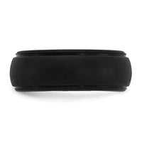 Silicone Black 8mm Ridged Edge Band