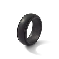 Silicone Black 8mm Ridged Edge Band