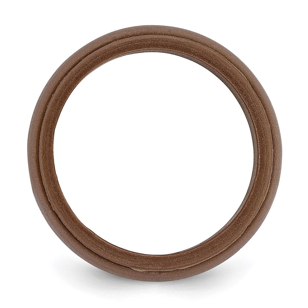 Silicone Bronze Metallic 8mm Ridged Edge Band