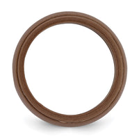 Silicone Bronze Metallic 8mm Ridged Edge Band