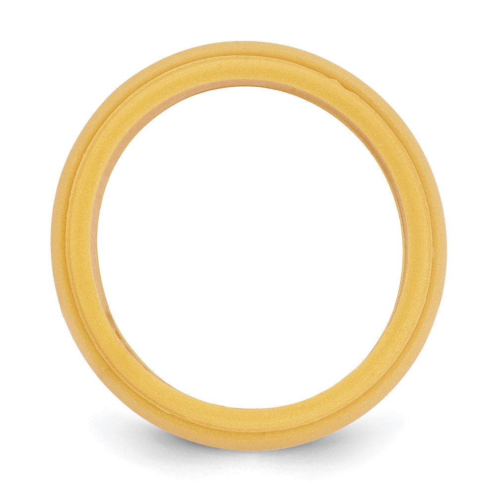 Silicone Gold Metallic 8mm Ridged Edge Band
