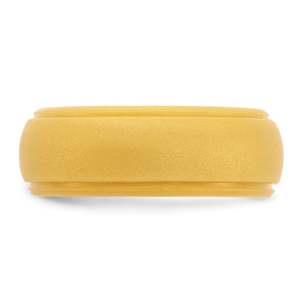 Silicone Gold Metallic 8mm Ridged Edge Band