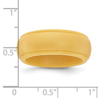Silicone Gold Metallic 8mm Ridged Edge Band