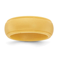 Silicone Gold Metallic 8mm Ridged Edge Band