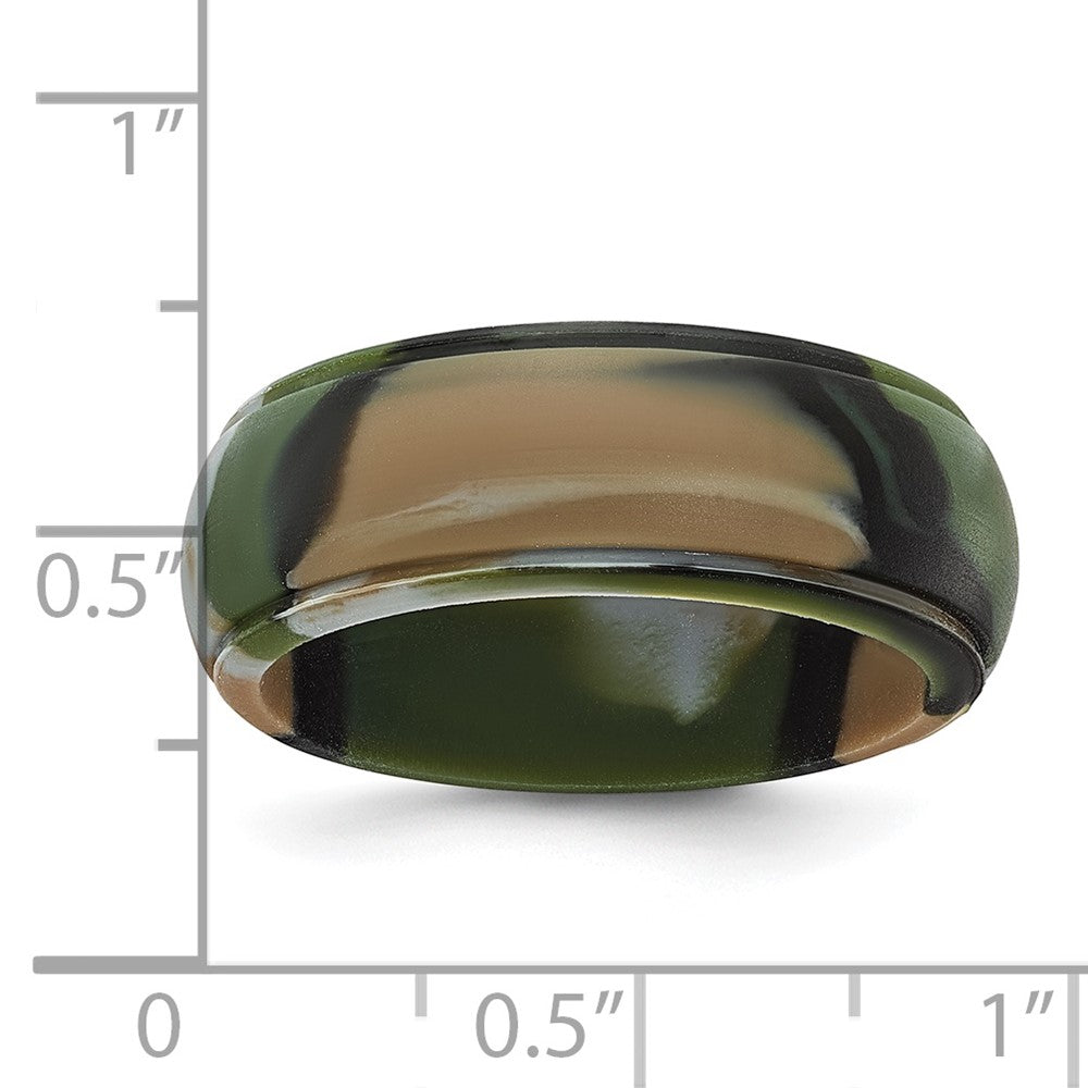 Silicone Camouflage 8mm Ridged Edge Band