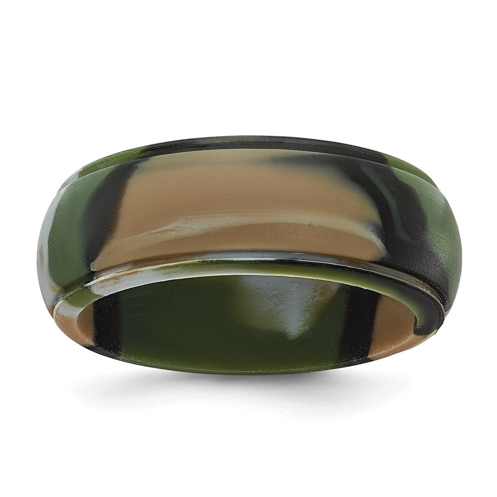 Silicone Camouflage 8mm Ridged Edge Band