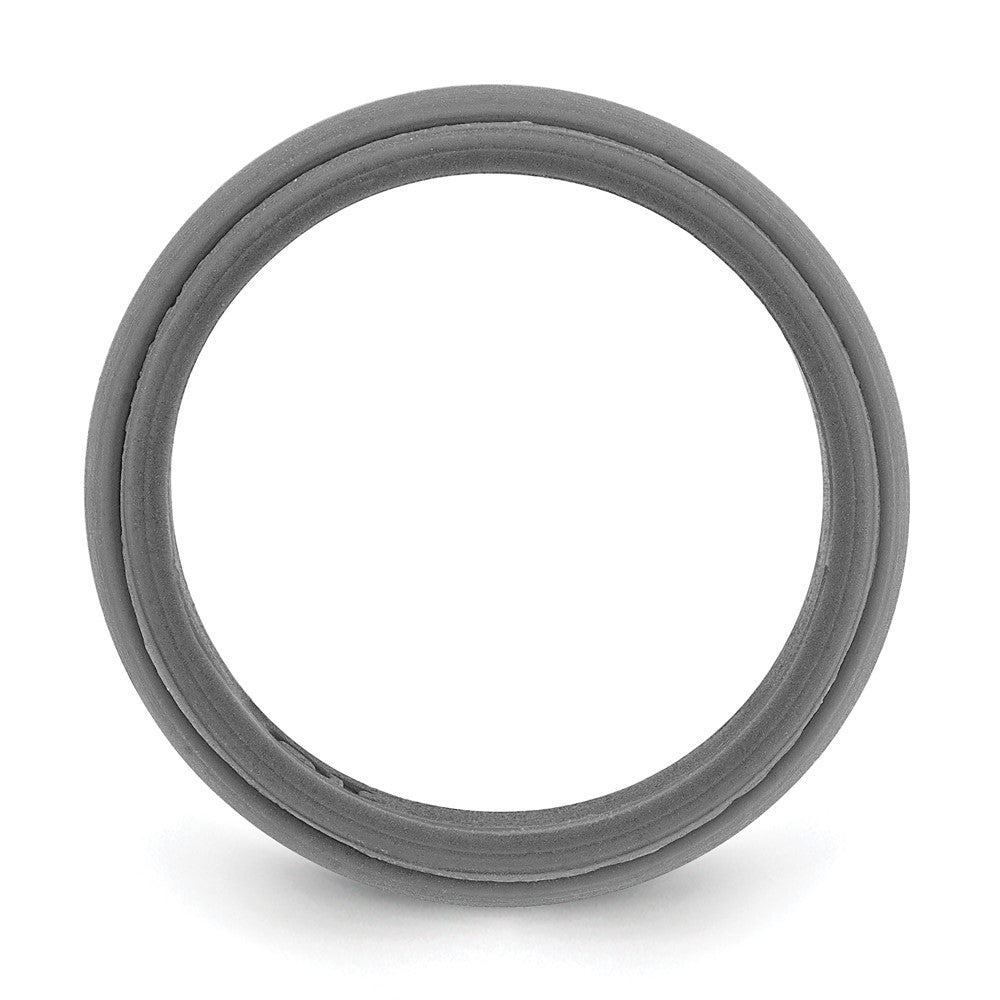 Silicone Dark Grey 8mm Ridged Edge Band