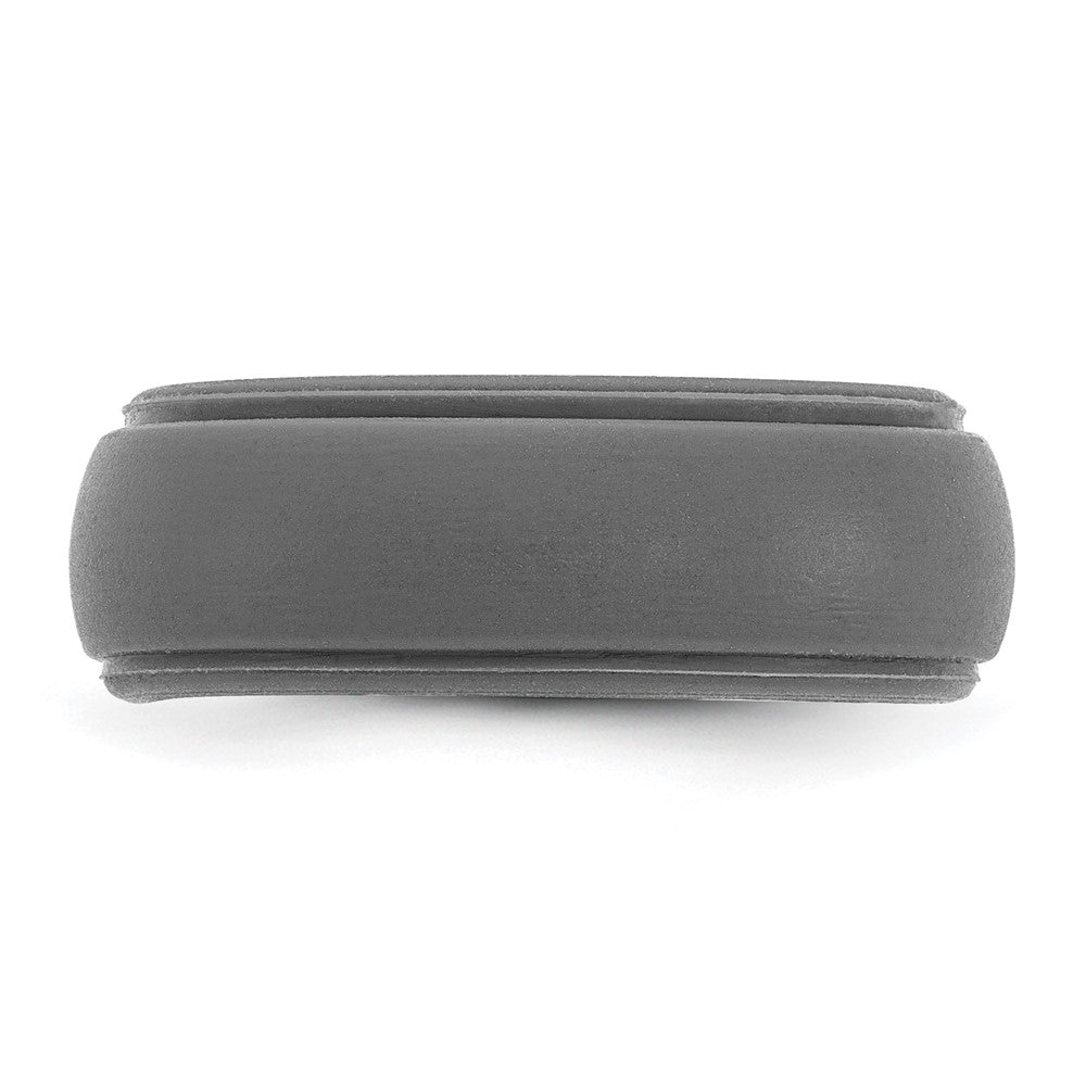 Silicone Dark Grey 8mm Ridged Edge Band