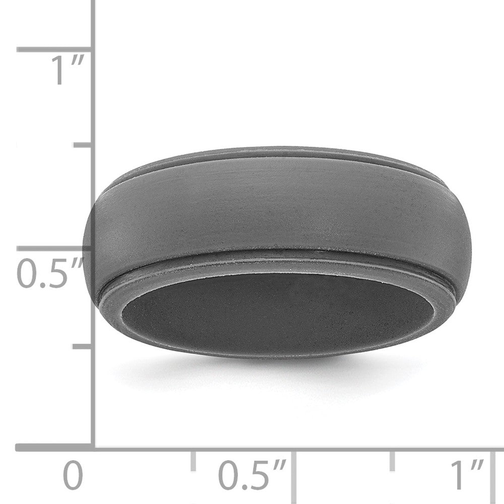 Silicone Dark Grey 8mm Ridged Edge Band