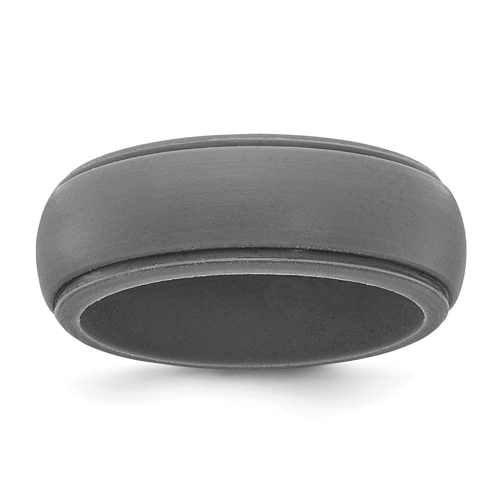 Silicone Dark Grey 8mm Ridged Edge Band