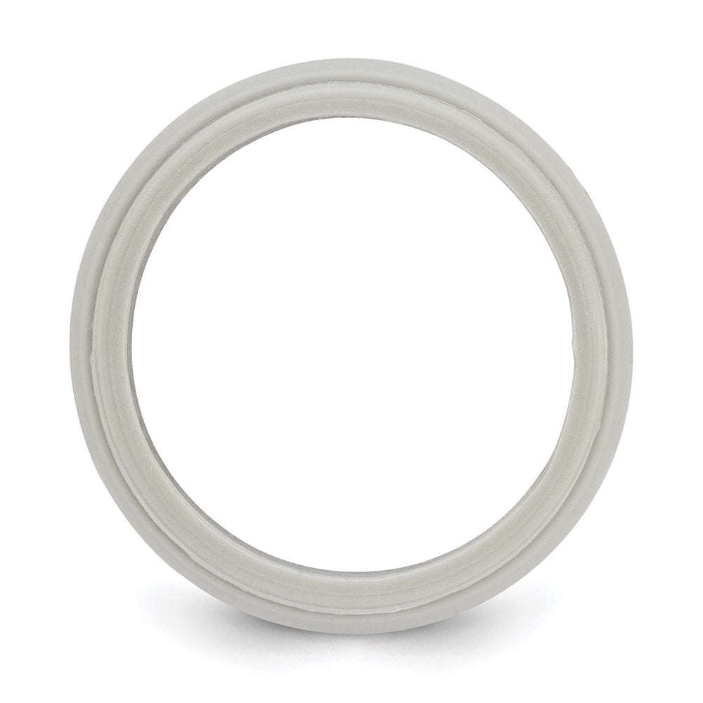 Silicone Grey 8mm Ridged Edge Band