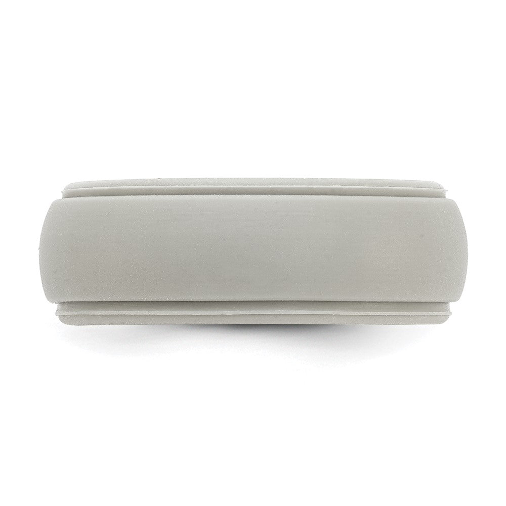 Silicone Grey 8mm Ridged Edge Band